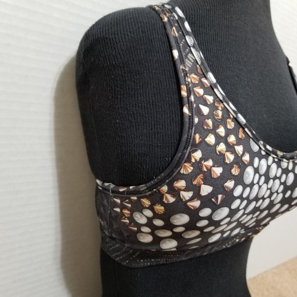 Reebok sports bra XS stud print racerback PlayIce pullover style workout gym - Picture 2 of 15